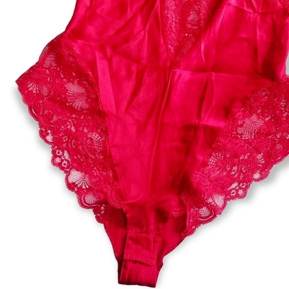 ADAGIO by Patricia Fieldwalker Vintage 80s Silk Lace Linegrie Teddy Bodysuit M - Picture 13 of 16
